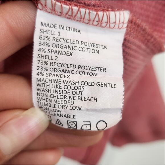 PrAna Peach Waffle Knit Long Sleeve Top medium - Picture 2 of 5